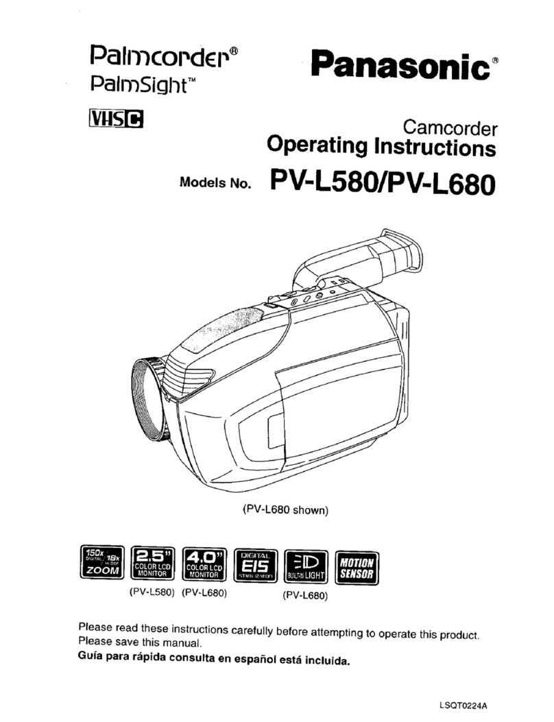 Panasonic Palmcorder PalmSight PV-L580 User manual