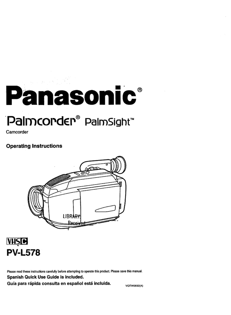 Panasonic Palmcorder PalmSight PV-L578 User manual