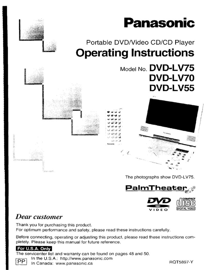 Panasonic PalmTheater DVD-LV70 operating instructions