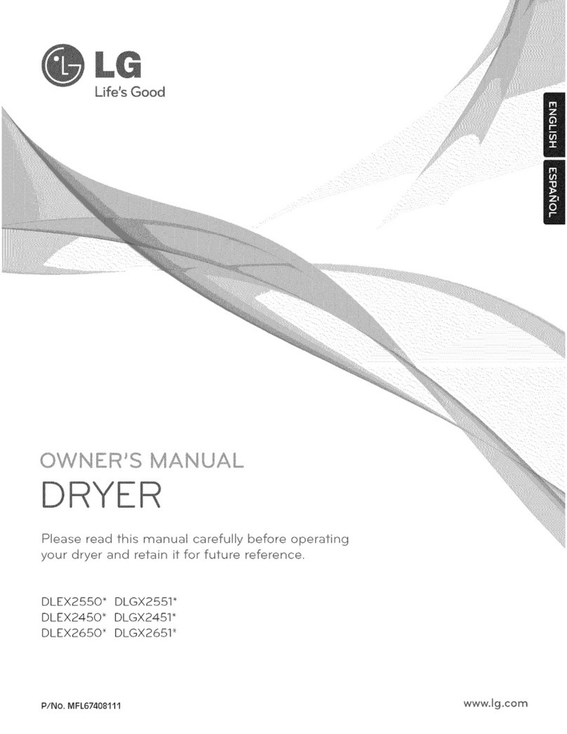 LG Steam Dryer DLEX2550 Series User manual LG Steam Dryer DLEX2550 Series User manual