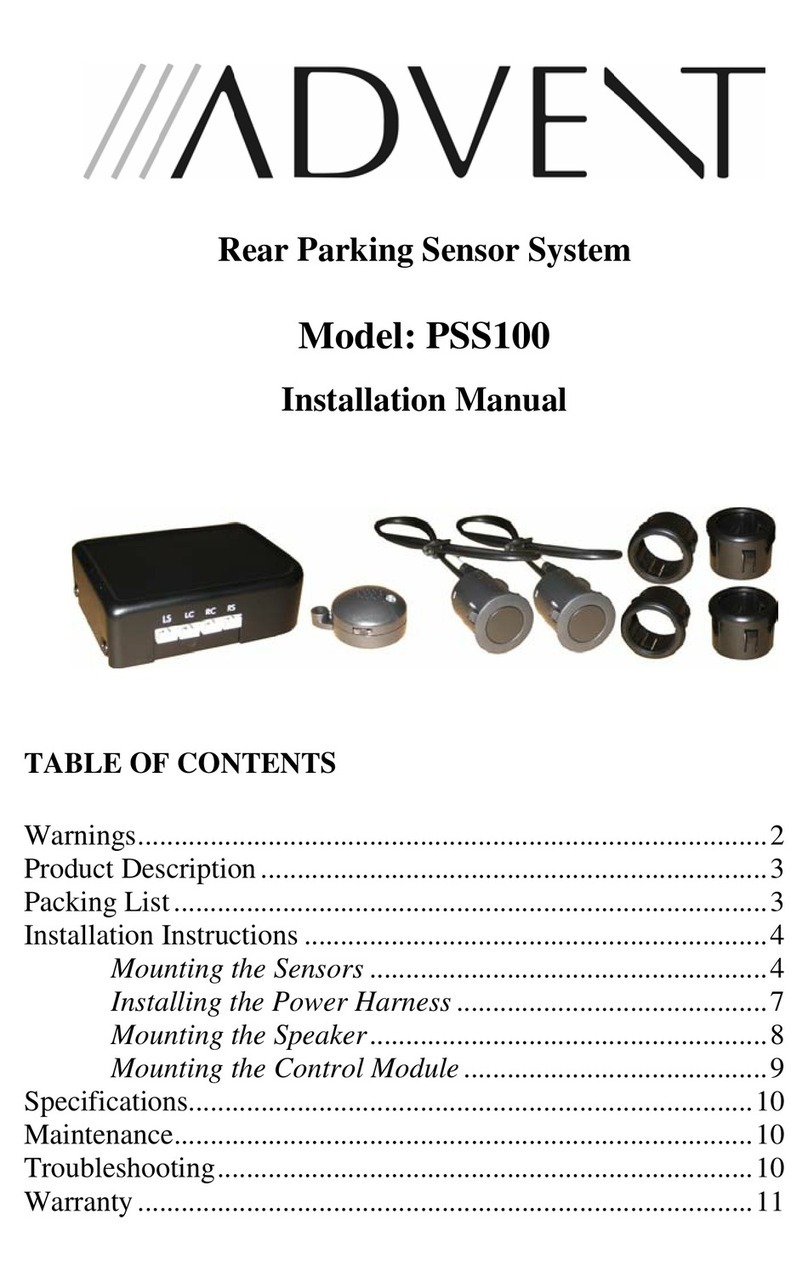 Advent PSS100 - Standard Rear Only System installation manual