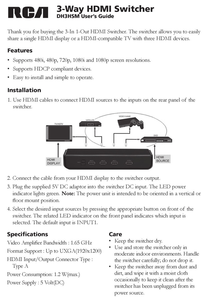 RCA DH3HSM - Digital Series 3 X 1 HDmi Switch... User manual
