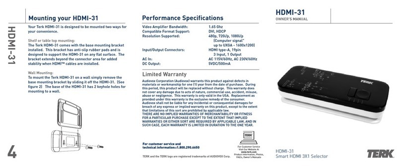 TERK Technologies HDMI-R - TERK - HDMI Signal Amplifier owner's manual