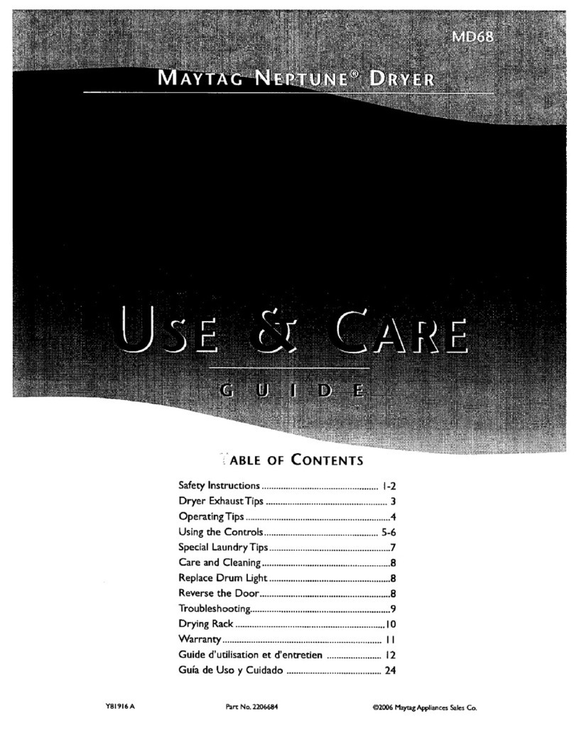 Maytag NEPTUNE MD68 User manual