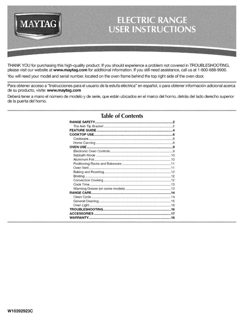 Maytag MER8880AB0 User manual