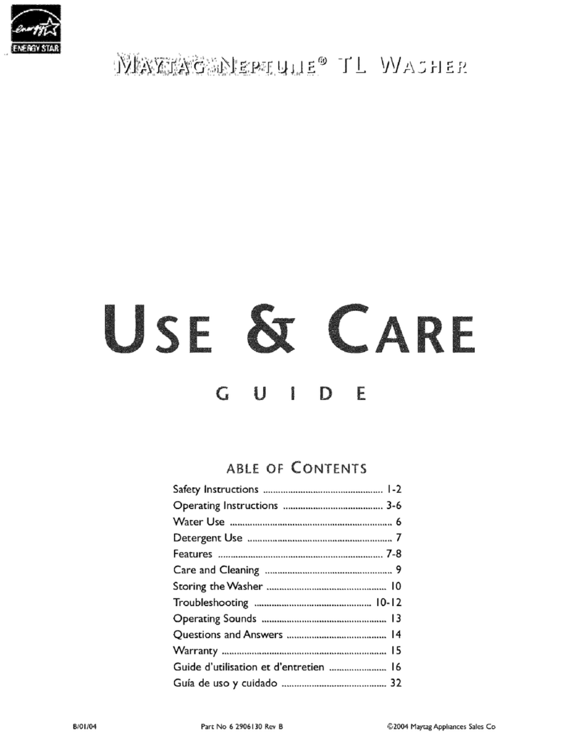 Maytag Neptune TL FAV6800AWQ Use & care guide