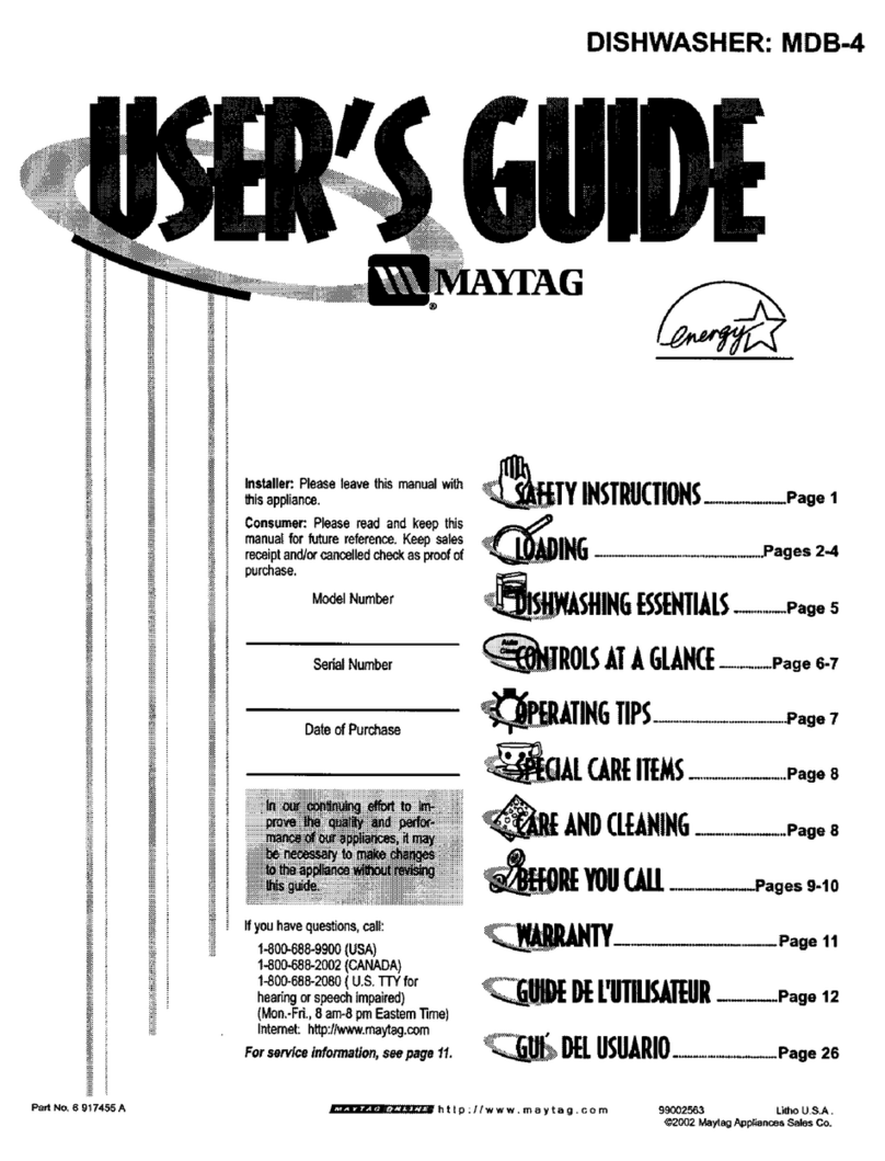 Maytag MDB-4 User manual