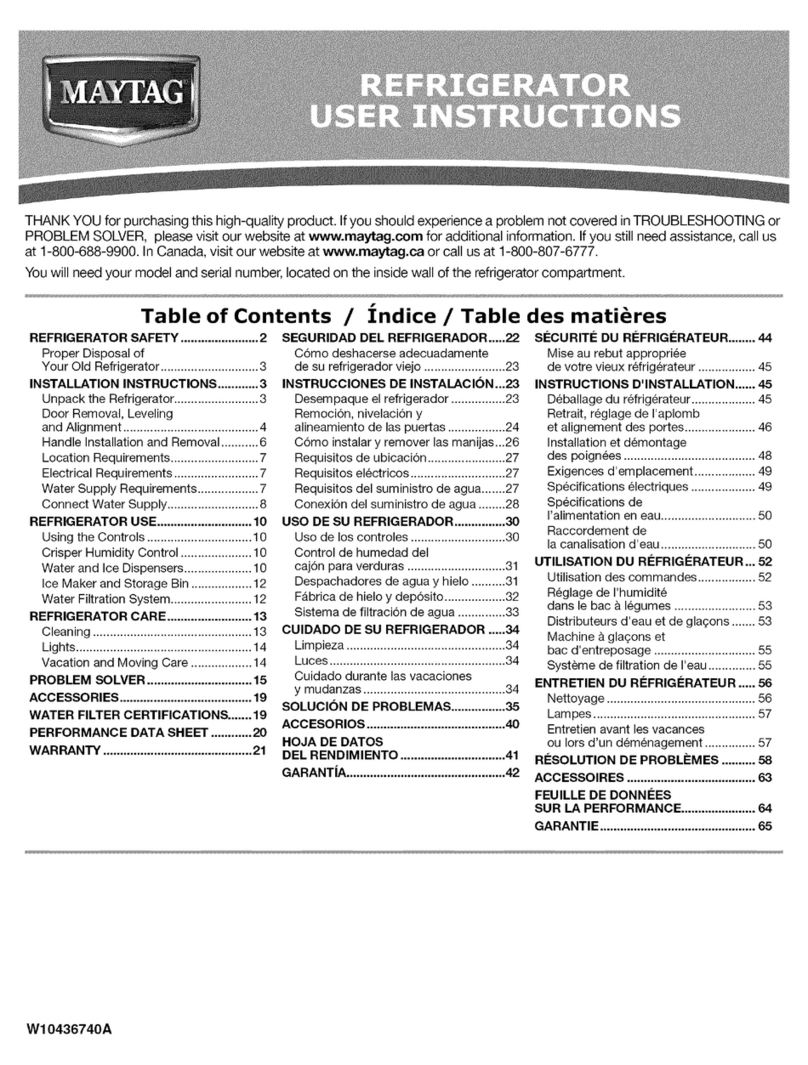 Maytag MSF25D4XAM00 User manual