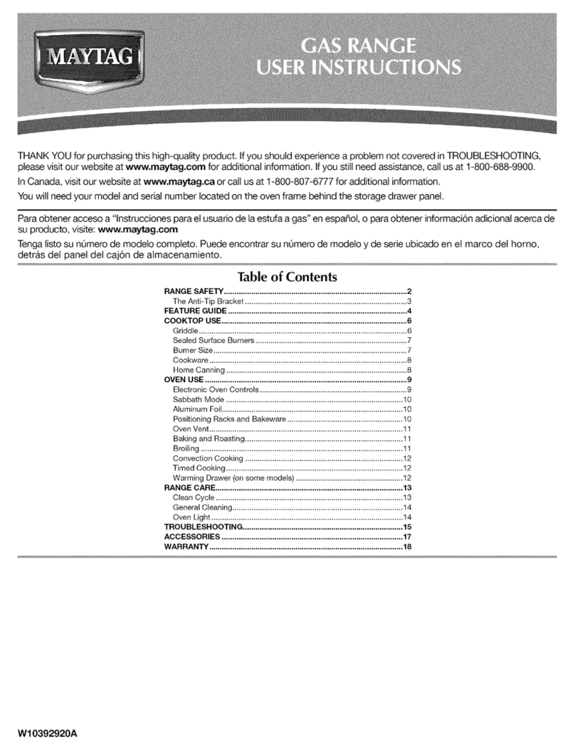 Maytag MGR8880AB0 User manual