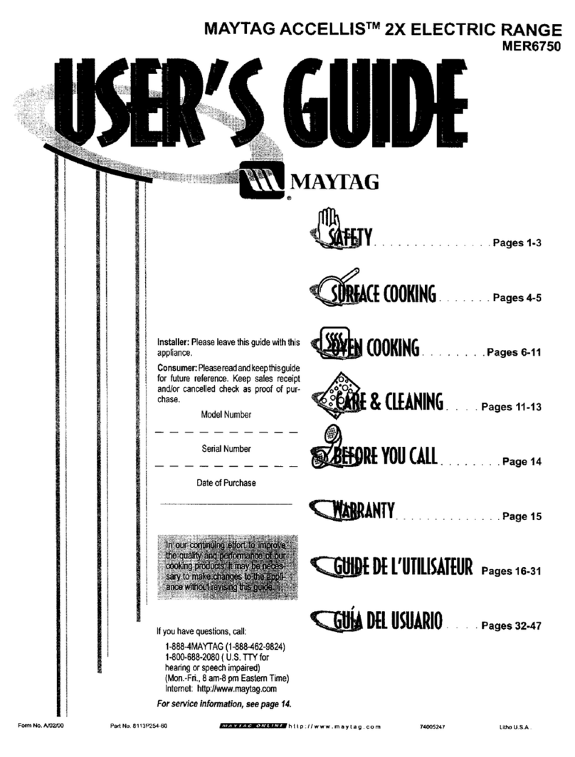 Maytag ACCELLIS 2X MER6750 User manual Maytag ACCELLIS 2X MER6750 User manual