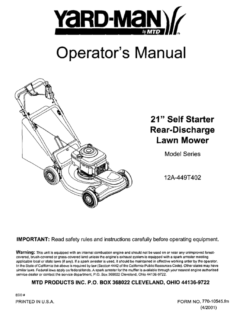 MTD Yard-Man 12A-449T402 Operator's manual