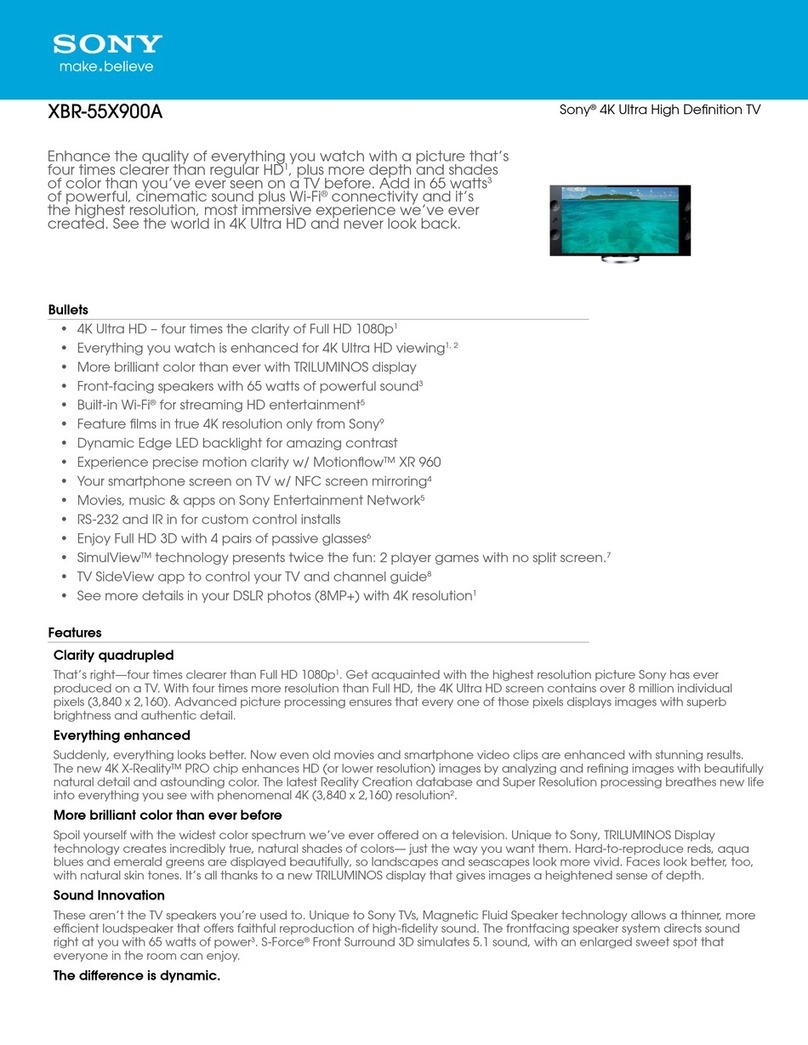 Sony XBR-55X900A User manual Sony XBR-55X900A User manual
