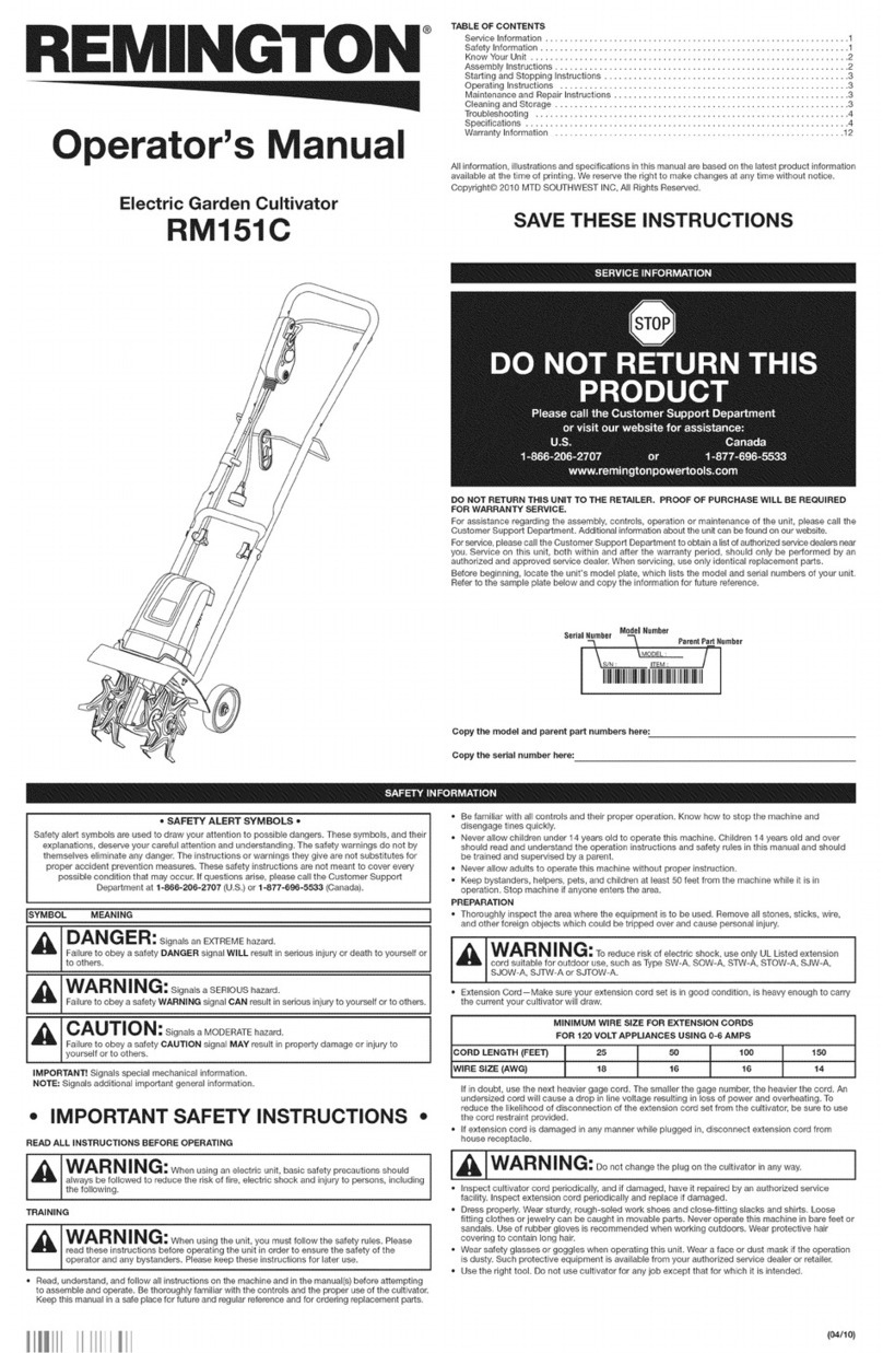 Remington RM151C User manual