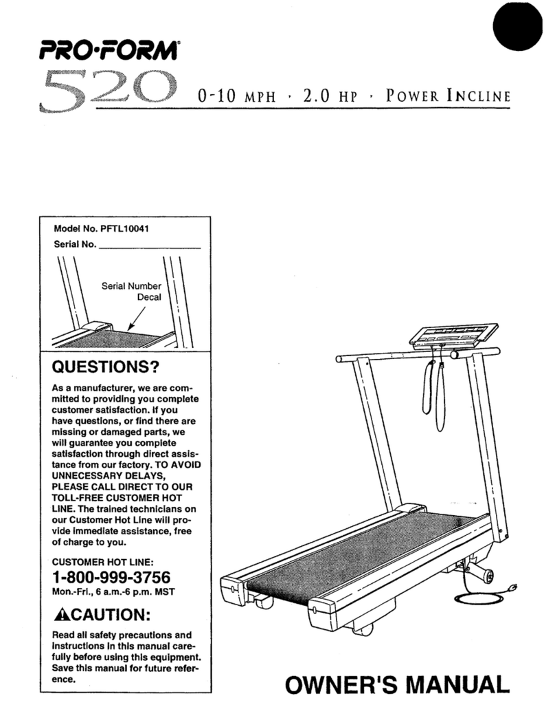 Pro-Form 520 User manual