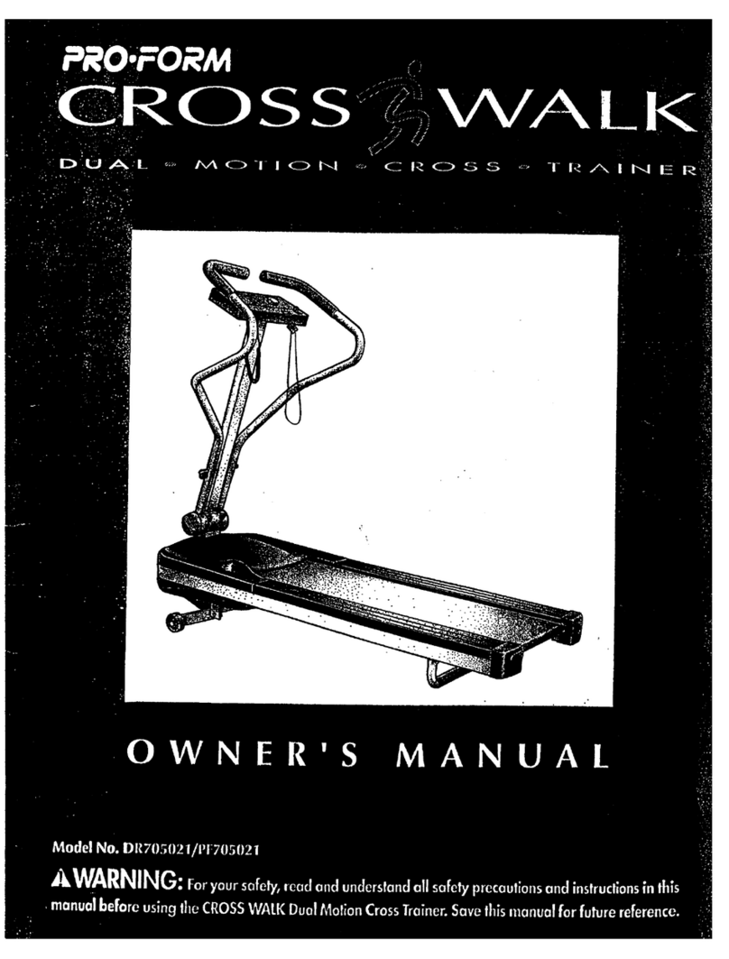 Pro-Form CROSSWALK PERFORMANCE User manual