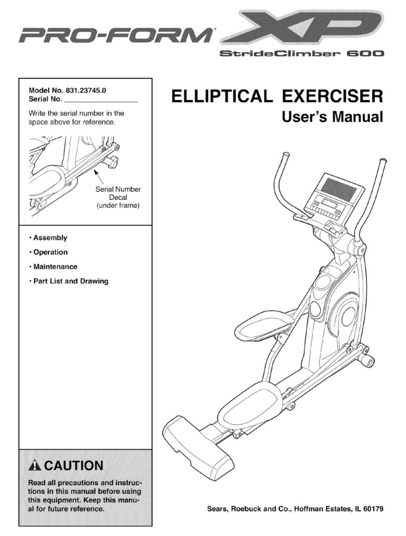 Pro-Form XP StrideClimber 600 User manual