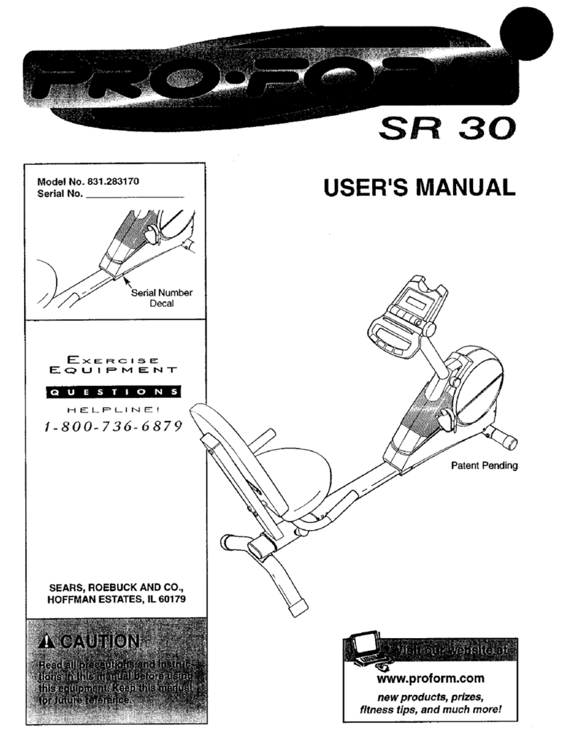 Pro-Form SR 30 User manual
