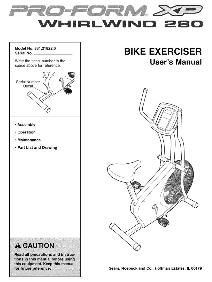 Pro-Form XP WhirlWind 280 User manual