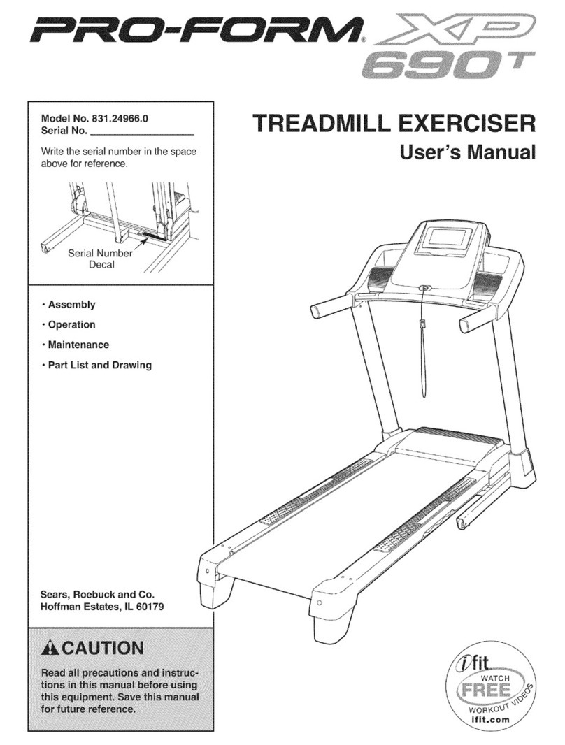 Pro-Form XP 690T User manual