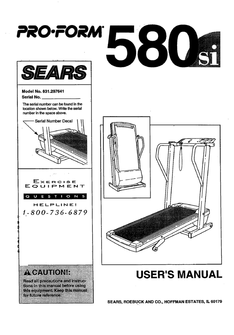 Pro-Form 580 si User manual