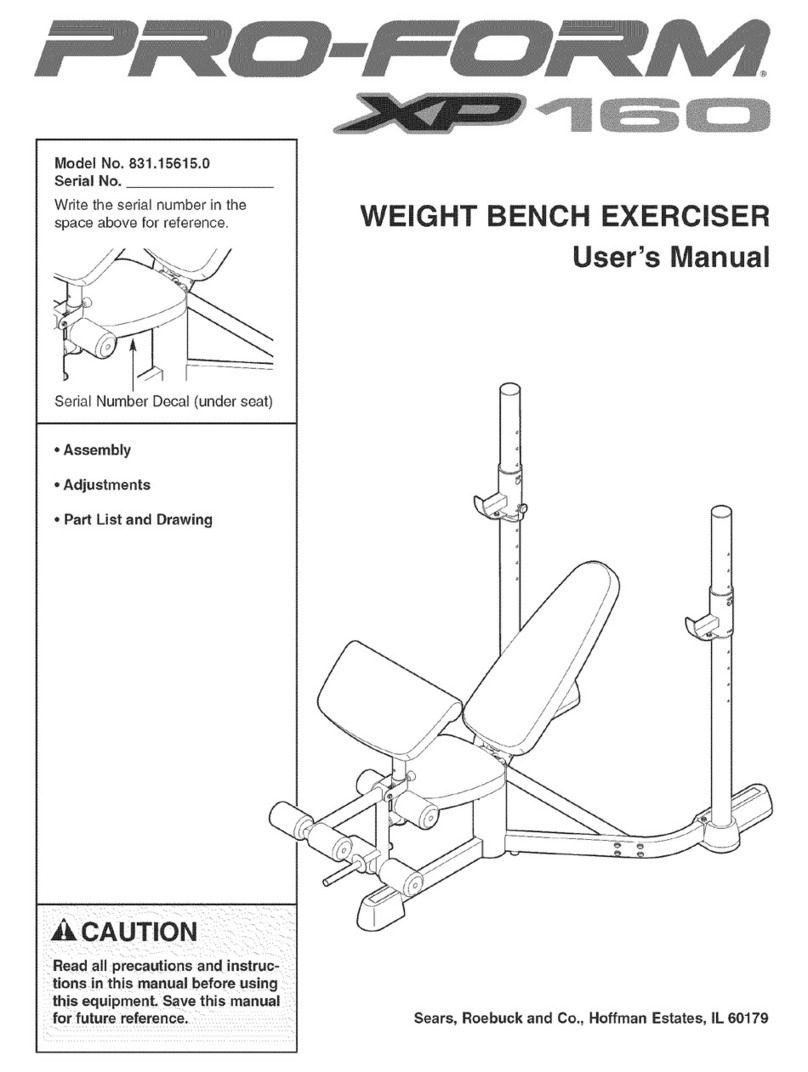 Pro-Form XP 160 user manual