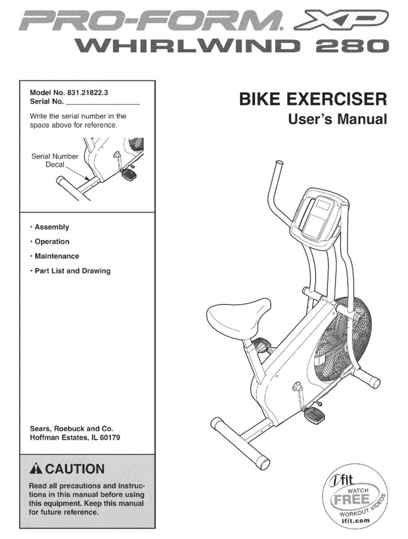 Pro-Form XP WhirlWind 280 user manual