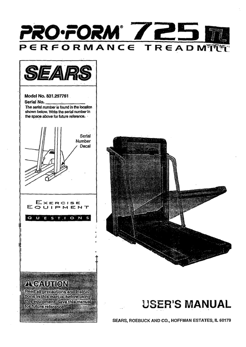 Pro-Form 725tl User manual
