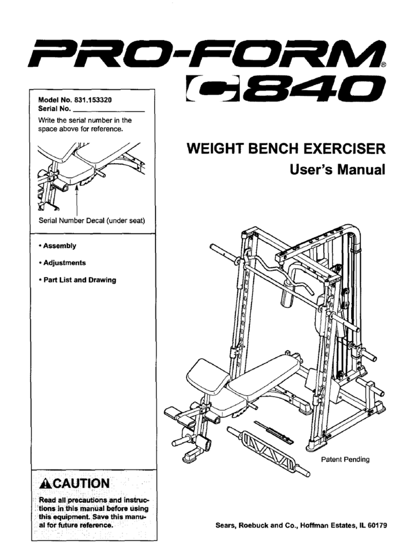 Pro-Form C 840 User manual