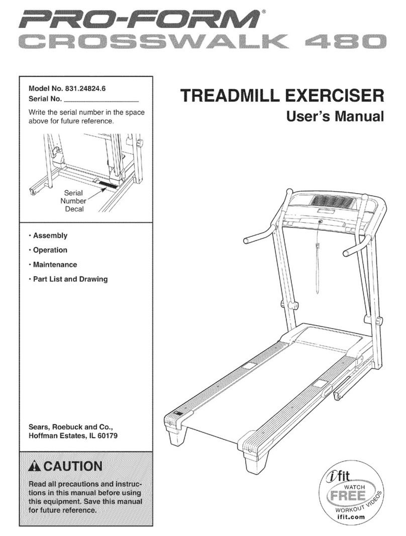 Pro-Form CROSSWALK 480 User manual