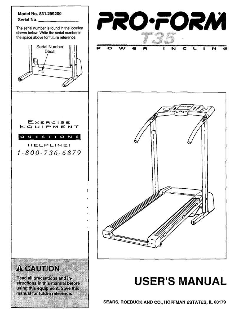 Pro-Form T35 User manual