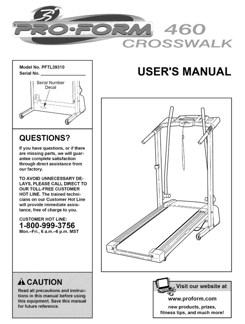 Pro-Form 460 Crosswalk User manual