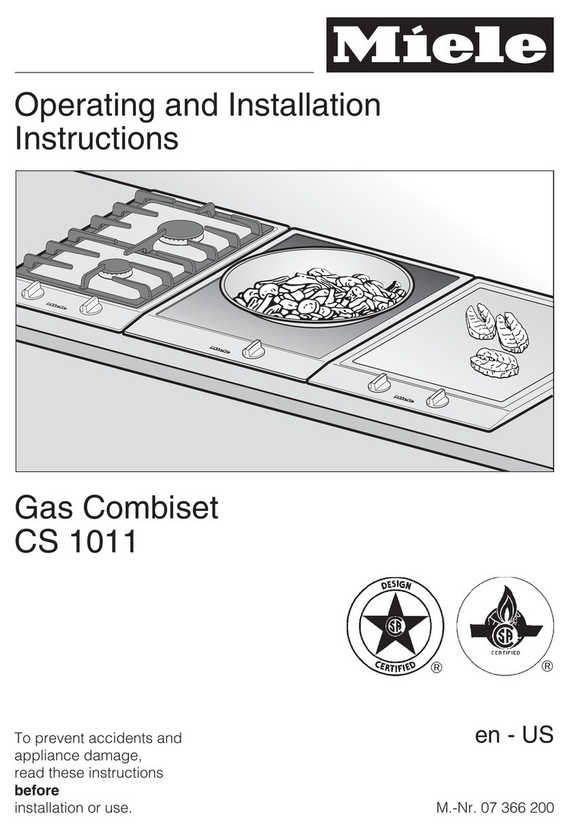 Miele GAS COMBISET CS 1011 Operating and installation instructions