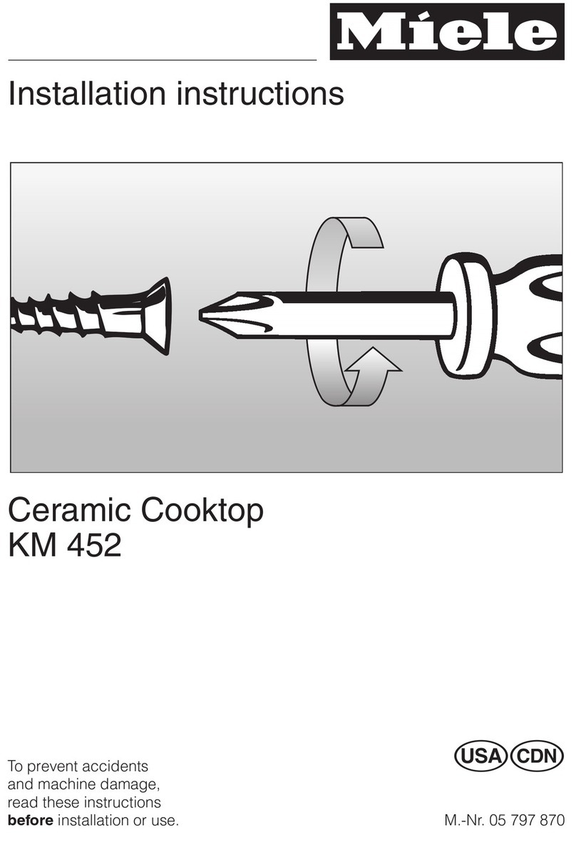 Miele MasterChef KM452 installation instructions Miele MasterChef KM452 installation instructions