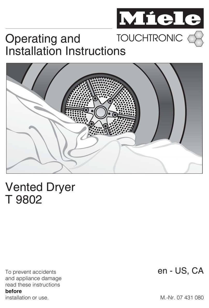 Miele TOUCHTRONIC T 9802 Operating and installation instructions