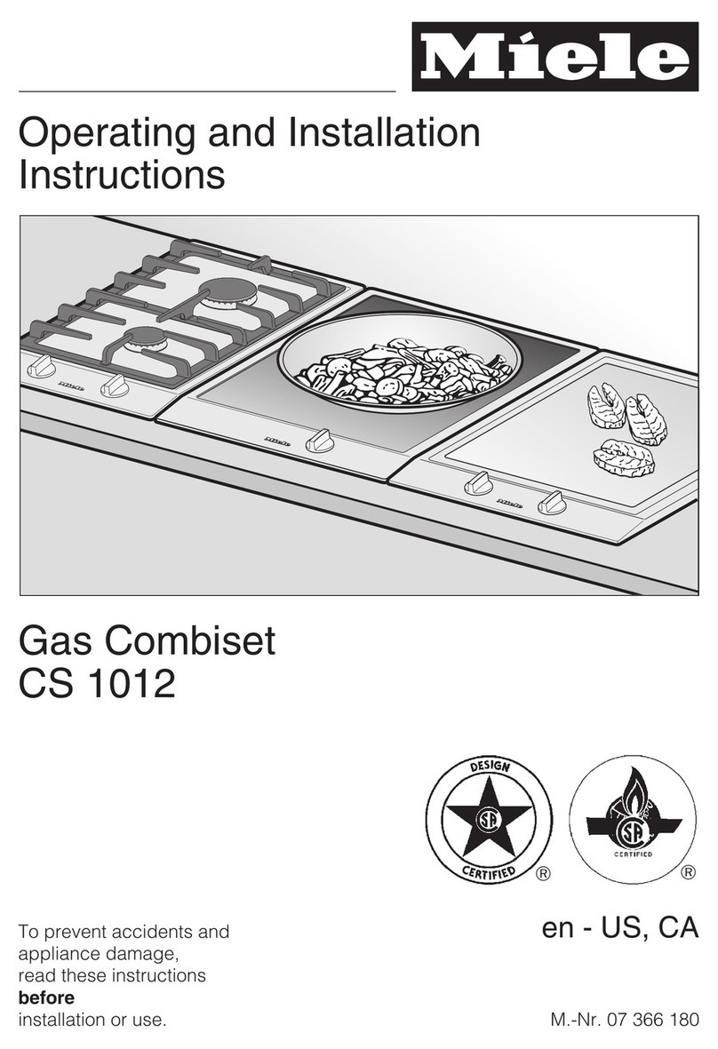 Miele GAS COMBISET CS 1012 User manual