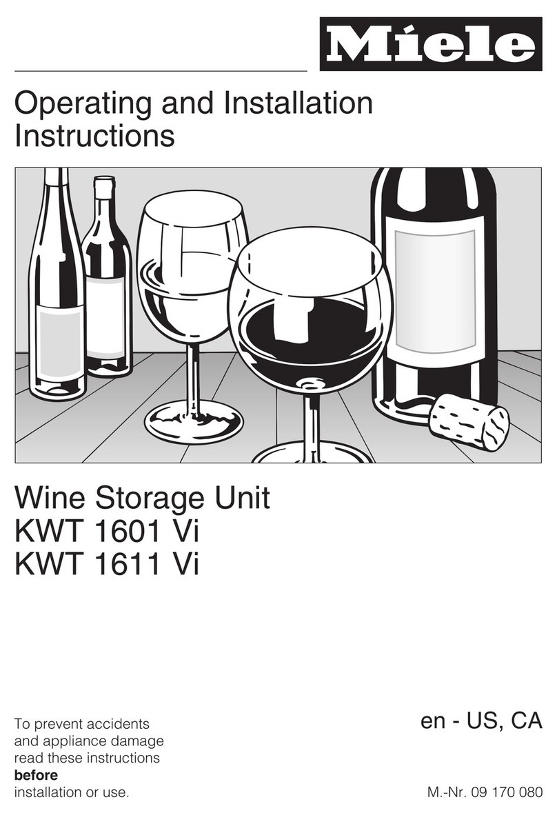 Miele KWT 1601 Vi OPERATING AND INSTALLATION Manual Miele KWT 1601 Vi OPERATING AND INSTALLATION Manual