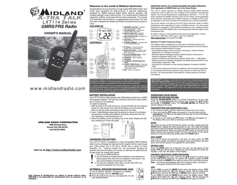 Midland LXT114 Series owner's manual