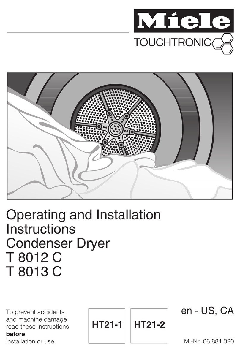 Miele T8012C Operating and installation instructions