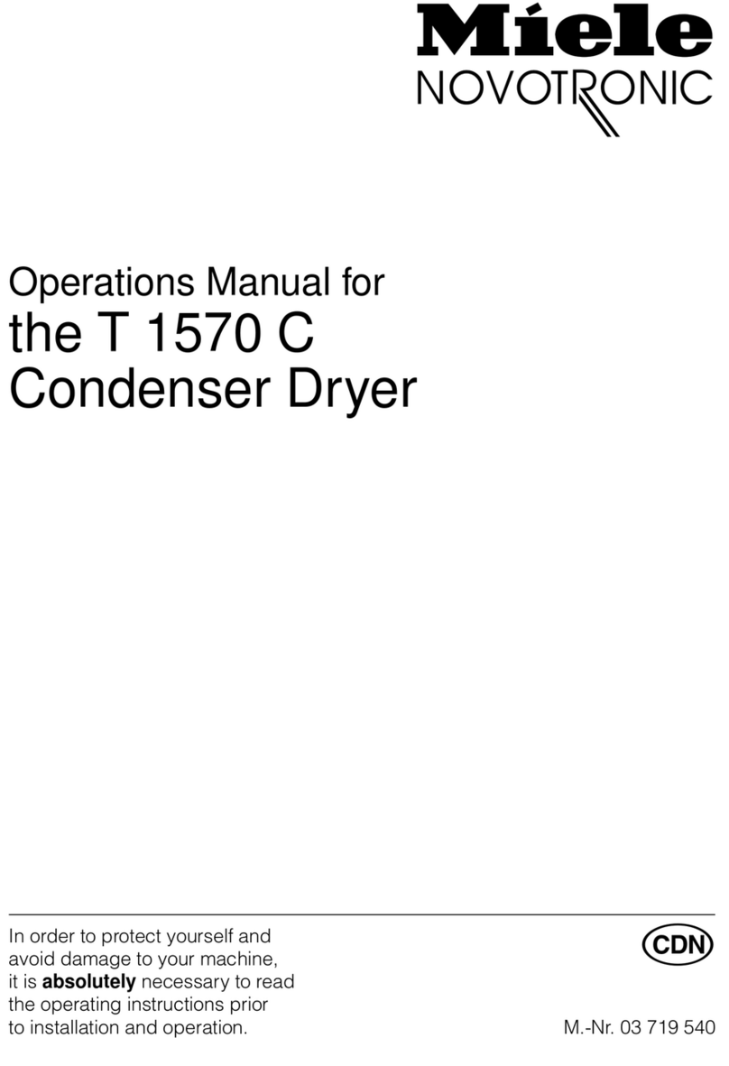 Miele T 1570C CONDENSER DRYER Operation manual
