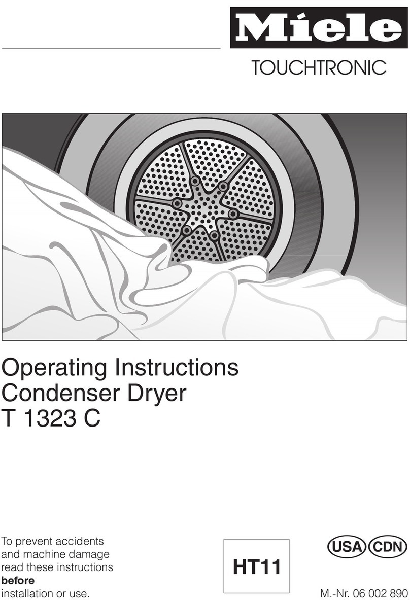 Miele T 1323C CONDENSER DRYER User manual