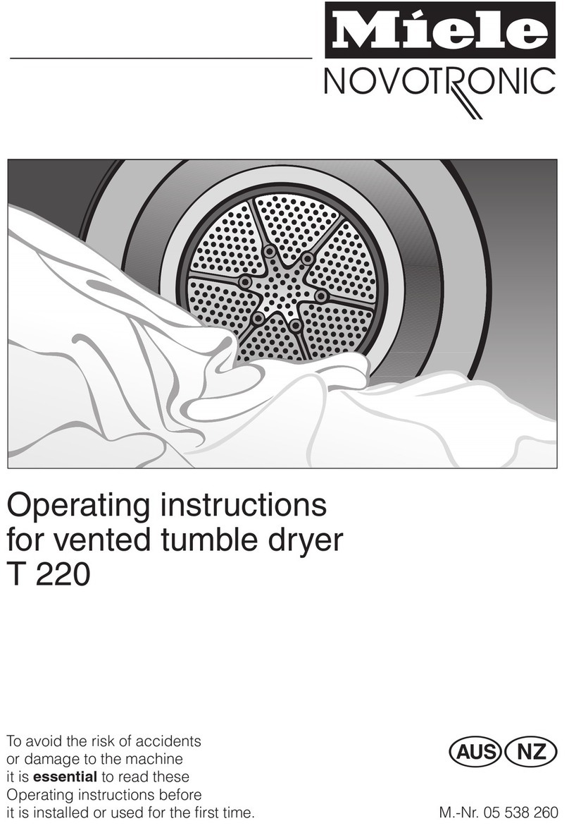 Miele Novotronic T 220 operating instructions