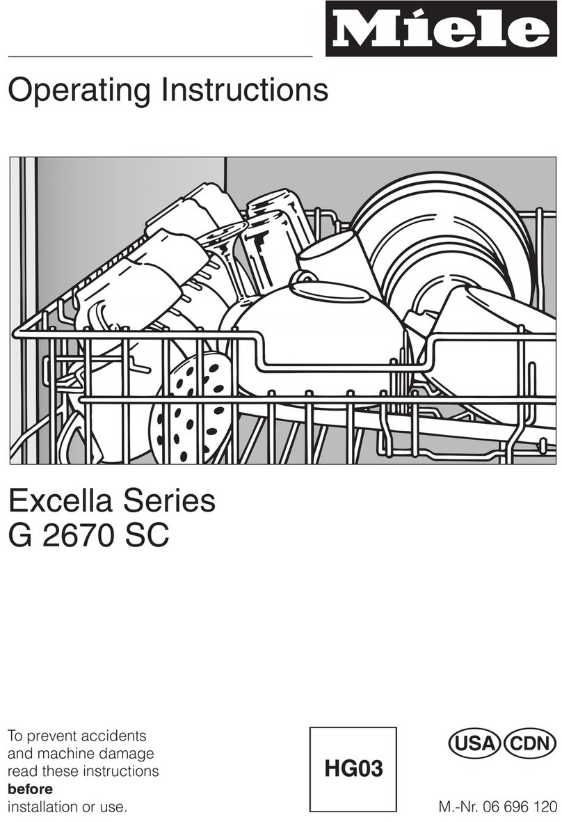 Miele Excella G 2670 SC operating instructions