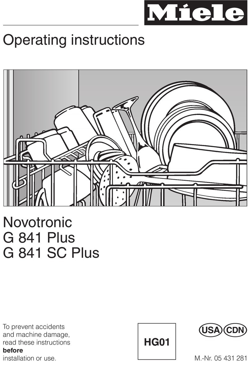 Miele Novotronic G 841 Plus operating instructions