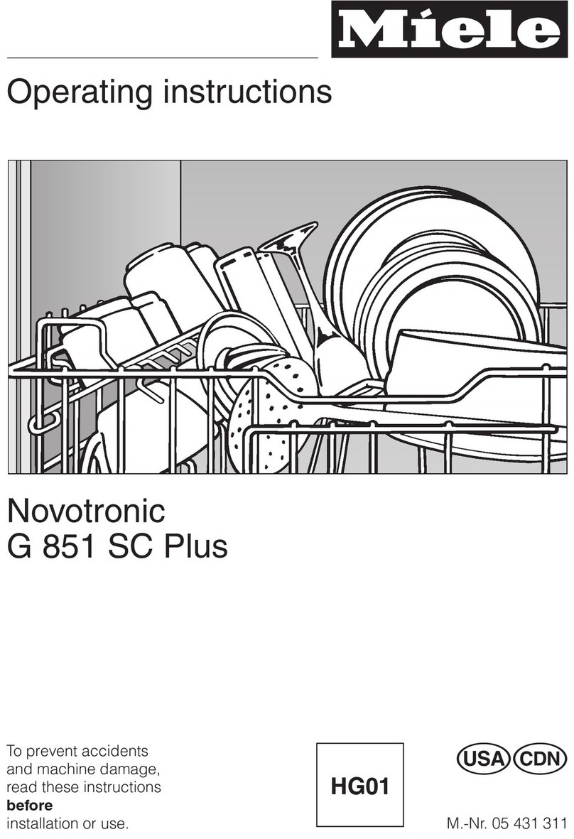 Miele NOVOTRONIC G 851 SC Plus operating instructions