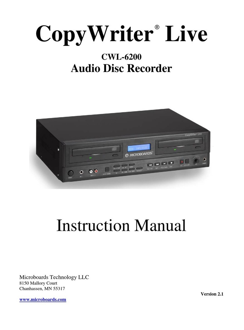 MicroBoards Technology CopyWriter Live CWL-6200 instruction manual MicroBoards Technology CopyWriter Live CWL-6200 instruction manual