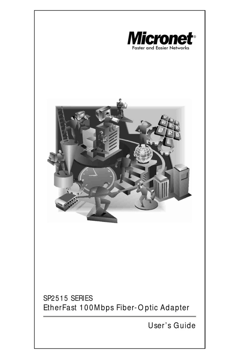MicroNet EtherFast 100Mbps Fiber-Optic Adapter SP2515... user guide