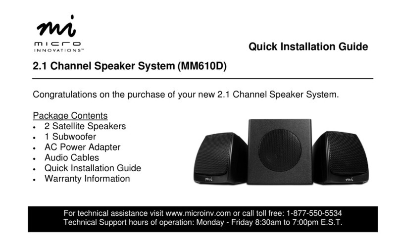 Micro Innovations MM610D Quick installation guide