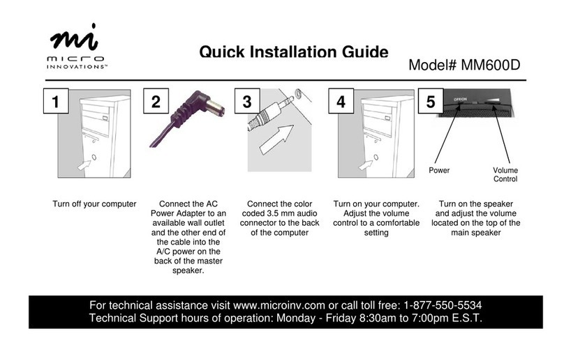 Micro Innovations MM600D Quick installation guide