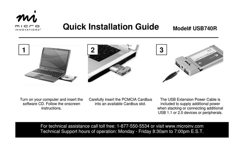 Micro Innovations USB740R Quick installation guide