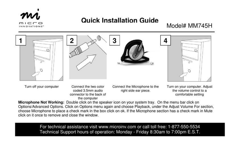 Micro Innovations VoiceMaster MM 745H Quick installation guide